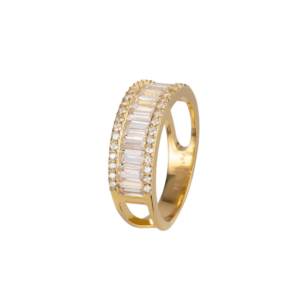 Ring Sterling Silver goldplated With Topazes