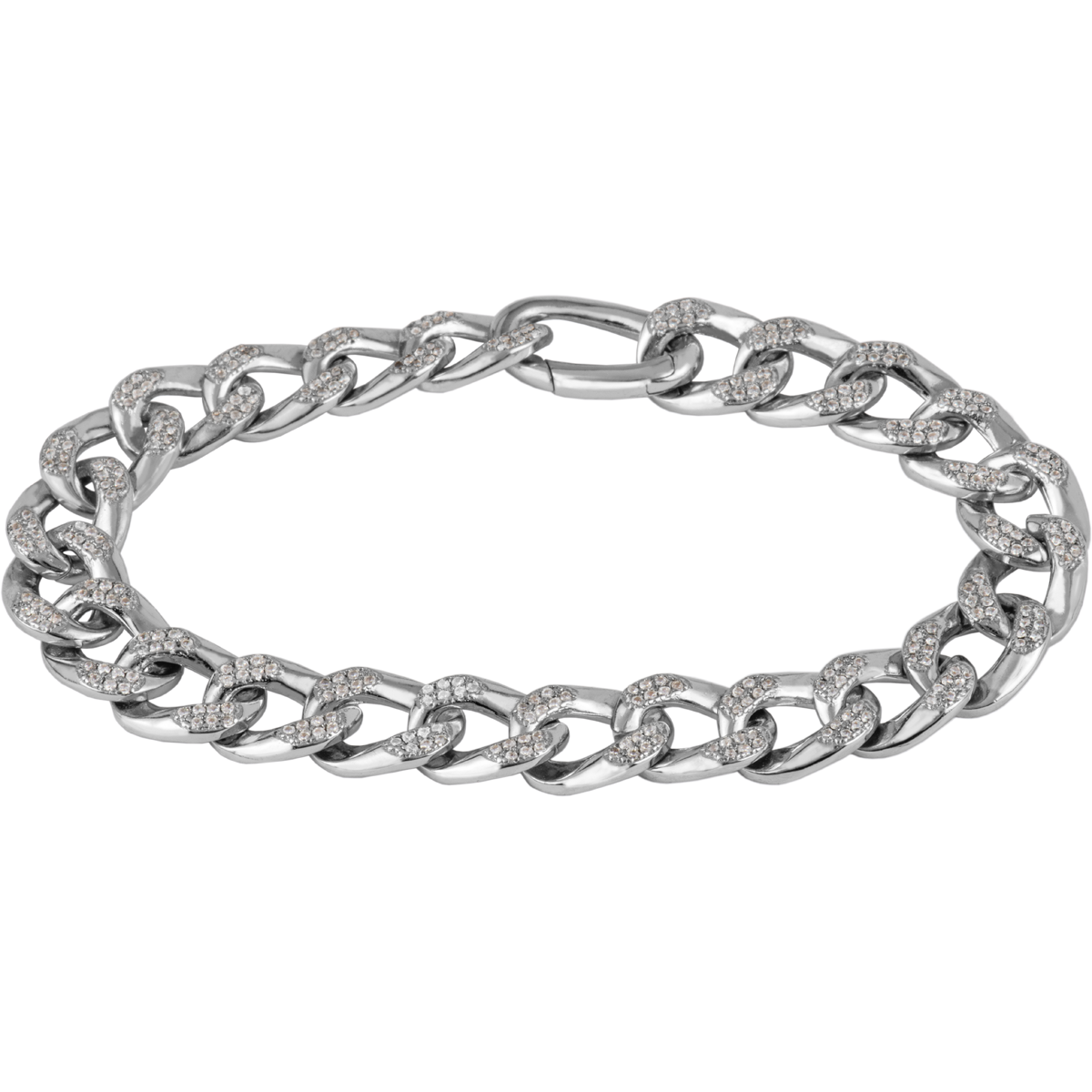 Curb Bracelet sterling silver with Topazes