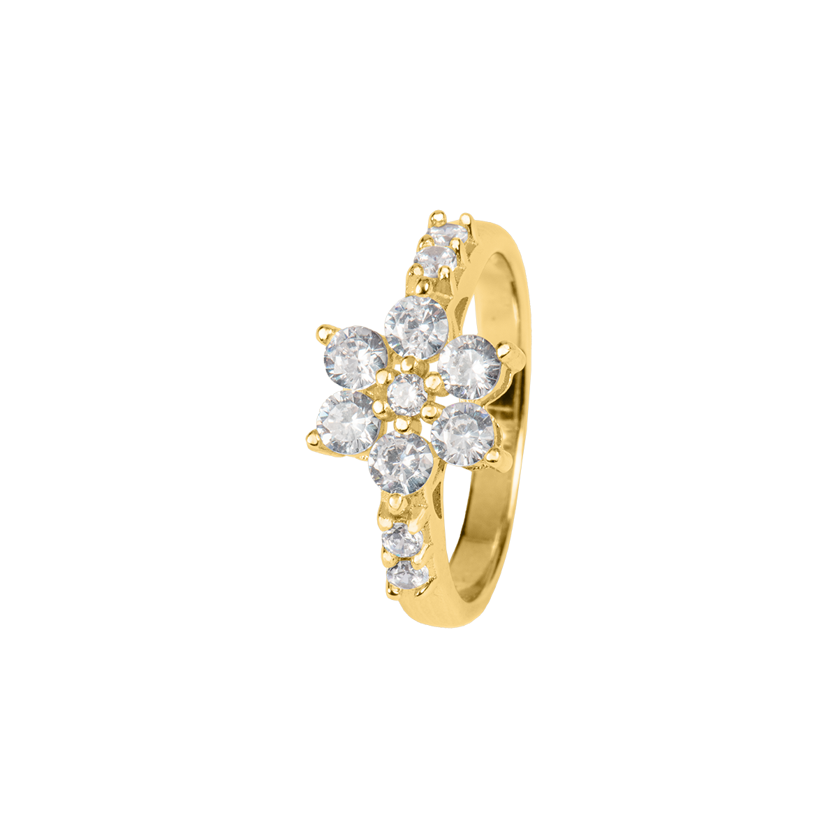 Ring "Blume" Sterlingsilber vergoldet mit Topasen