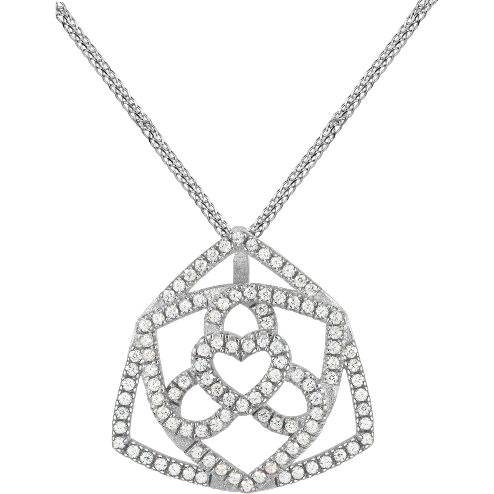 Kette Sterlingsilber mit weißen Topas Edelsteinen