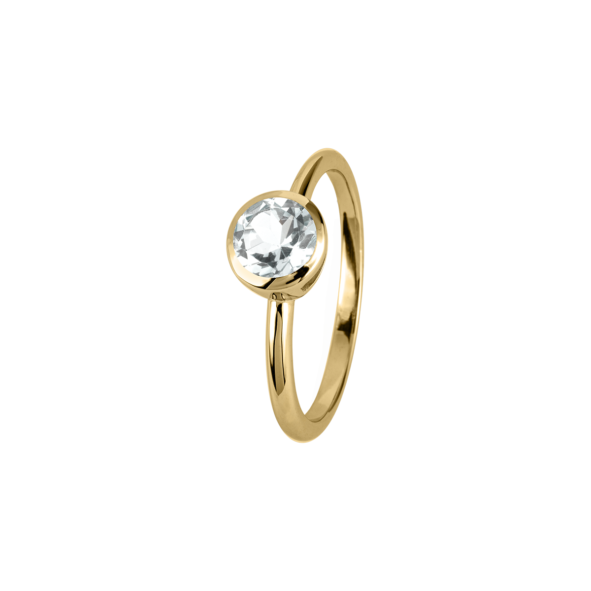 Ring Sterlingsilber vergoldet mit White Topaz