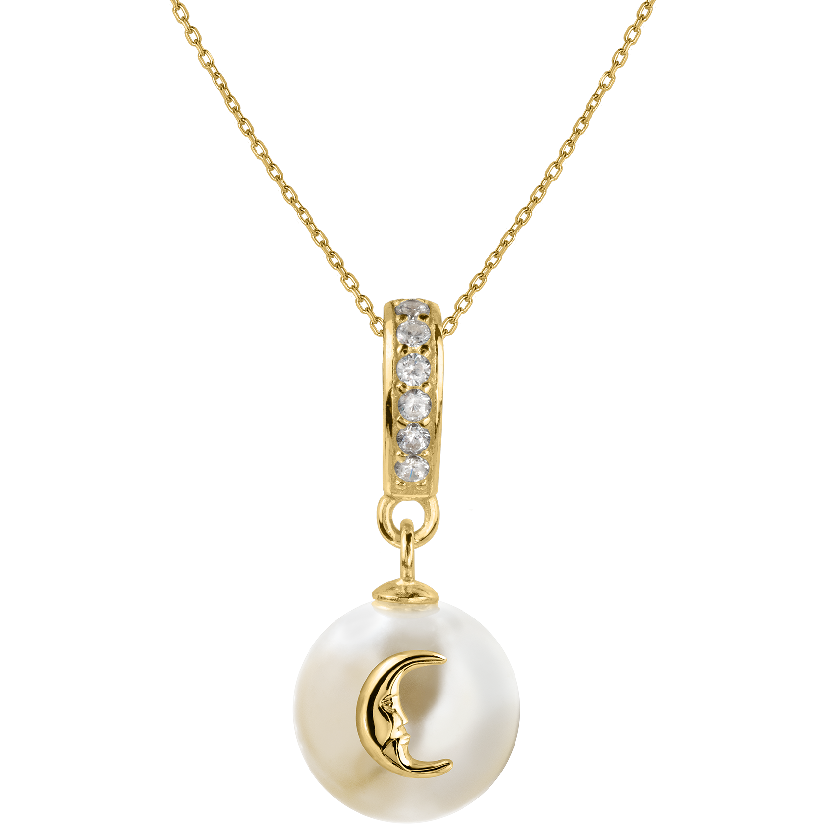 Necklace sterling silver gold-plated with Topaz & Pearl
