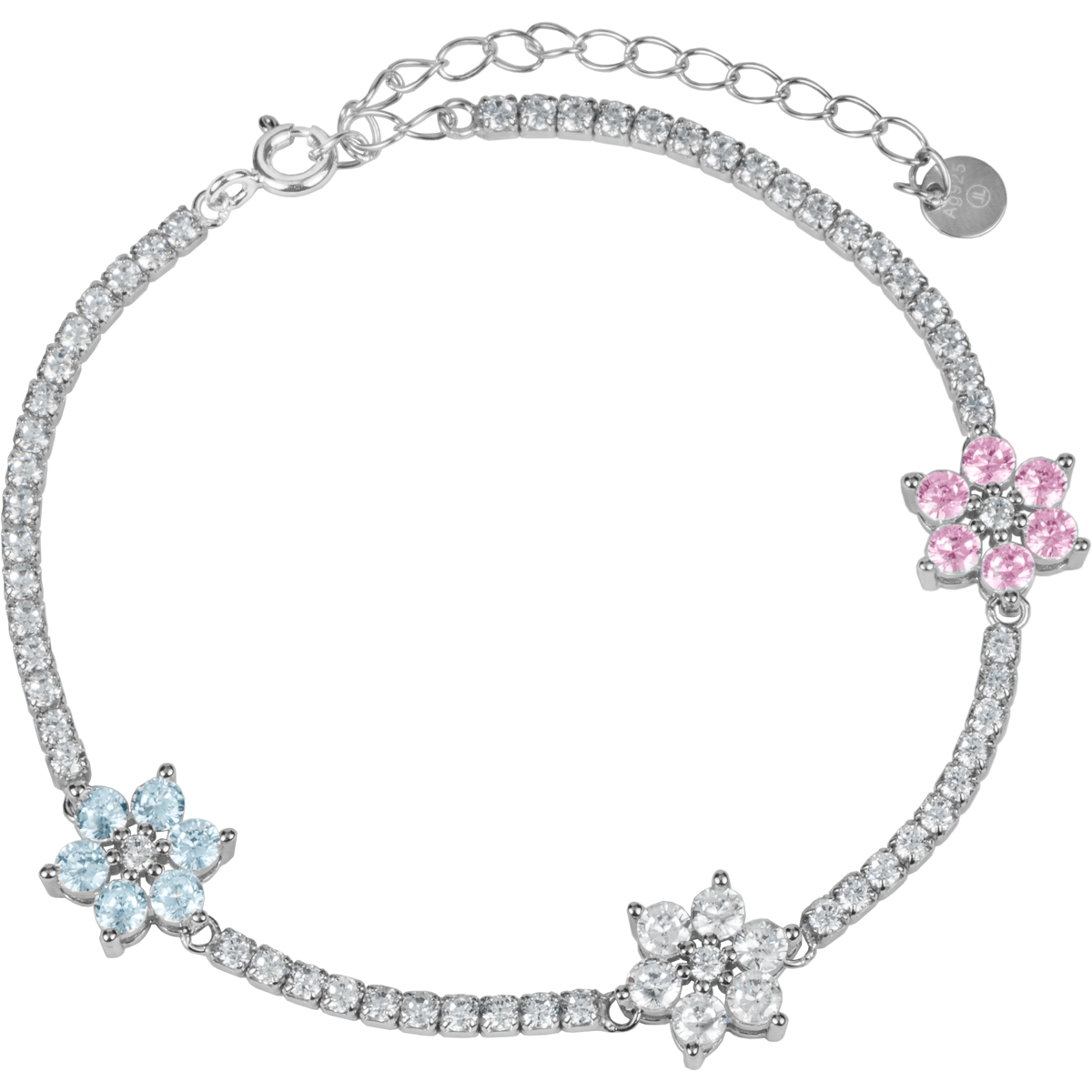 Bracelet "Flowers" Sterlingsilver with Topazes
